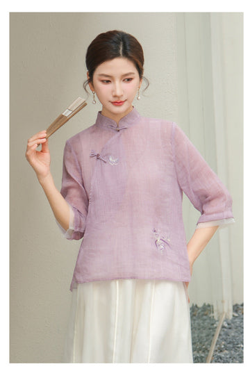 Marlowe Remarkable Embroidery Qipao Cheongsam Top